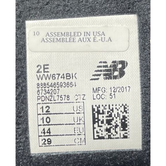 ***SOLD*** New Balance 674 Gym Walking Shoes Sneakers Size 12 Triple Black - Picture 6 of 6